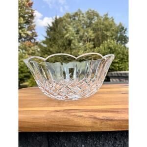 Waterford Crystal 9”x 4" Bowl Lismore Scalloped Edge Collection~signed
